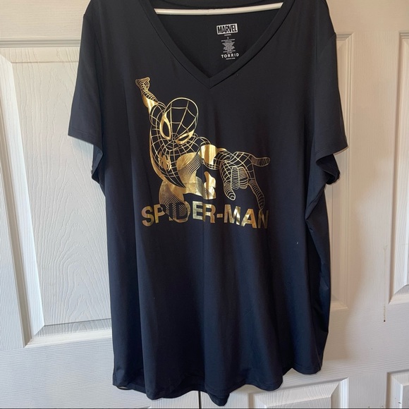 torrid Tops - New Spider-Man T-shirt from Torrid black and Gold